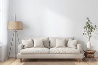 Bright and cozy modern living room lamp furniture cushion.