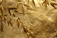 Weeping willow leaf texture gold aluminium foil.