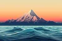 Moutain and sea gradient background landscape panoramic outdoors.