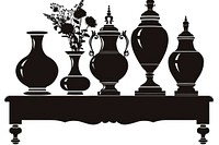 Buffet silhouette urn pottery.