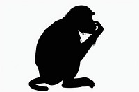 Monkey silhouette kneeling person.
