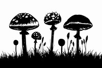 Mushroom silhouette mushroom amanita.