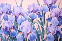 Blue iris flowers clothing blossom apparel.