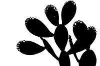 Opuntia Cuctus silhouette stencil.