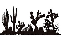 Parodia Cuctus silhouette stencil cactus.