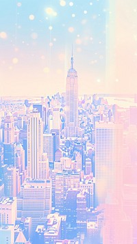 Blurred gradient New York architecture building landmark.