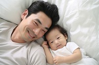 Happy japanese dad and baby photo photography portrait.