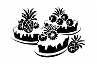 Pineapple upside-down Cake cake art graphics.