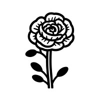 Ranunculus flower illustrated stencil drawing.