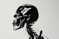 Skeleton head art person human.