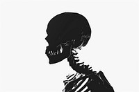 Skeleton head silhouette stencil female.