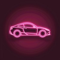 Car icon neon purple device.
