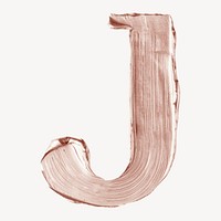 Letter J brush strokes white background stomach paper.