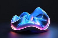 Render of glowing abstract shape symbol light neon.