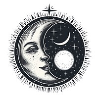 Tattoo illustration of a moon phase advertisement illustrated drawing.