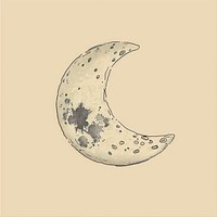 Hand drawn of moon phase waning gibbous drawing illustrated.