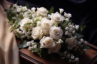 White Bouquet of flowers graphics blossom pattern.