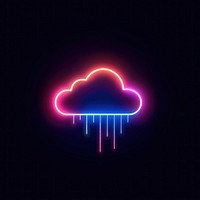 Cloud with rain neon electronics astronomy.