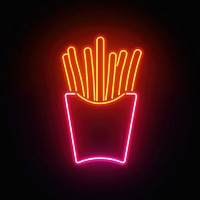 French fries bag neon light.