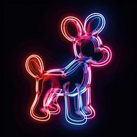 Twisted balloon dog neon symbol light.