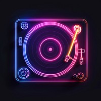 Vinyl player neon electronics speaker.