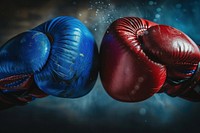 Blue and red boxing gloves clothing punching apparel.