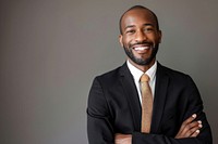Black man lawyer photography portrait happy.