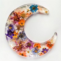 Flower resin moon shaped art accessories accessory.