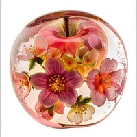 Flower resin apple shaped blossom pottery dahlia.