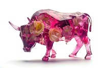 Flower resin bull shaped livestock animal cattle.