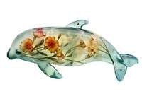 Flower resin dugong shaped dolphin animal mammal.