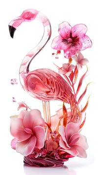 Flower resin flamingo shaped blossom animal plant.