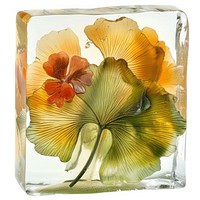 Flower resin ginkgo shaped art painting graphics.