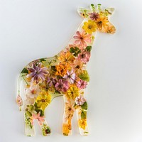 Flower resin giraffe shaped art handicraft graphics.