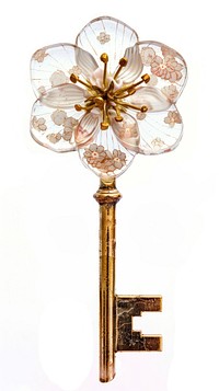 Flower resin key shaped symbol cross.