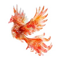 Flower resin phoenix shaped poultry animal person.