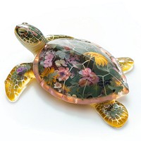 Flower resin turtle shaped accessories accessory tortoise.