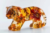 Flower resin tiger shaped art handicraft figurine.
