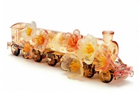 Flower resin train shaped art transportation porcelain.