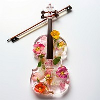 Flower resin violin shaped festival fiddle viola.