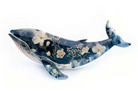 Flower resin whale shaped pottery animal mammal.