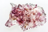 Flower resin wolf shaped art blossom person.
