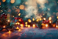 Christmas garland bokeh lights festival christmas decorations hanukkah menorah.