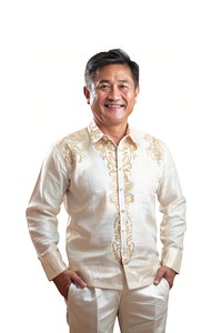 Middle age Filipino male wearing barong Tagalog outfit portrait photo photography.