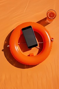 Smartphone on life Buoy electronics mobile phone cell phone.