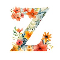 Floral inside alphabet Z text graphics pattern.