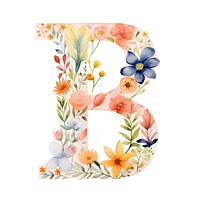 Floral inside alphabet B text graphics pattern.