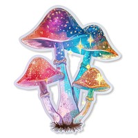 Glitter mushroom flat sticker amanita symbol agaric.