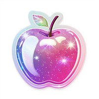 Glitter apple flat sticker produce fruit plant.