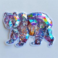 Glitter bear sticker accessories accessory collage.